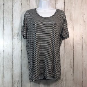 Brandy Melville One Pocket Stripe T-Shirt OS